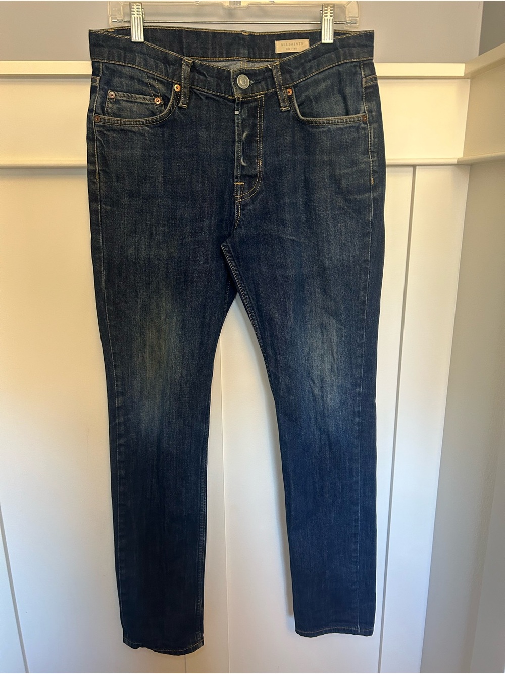 All Saints faded blue jeans
